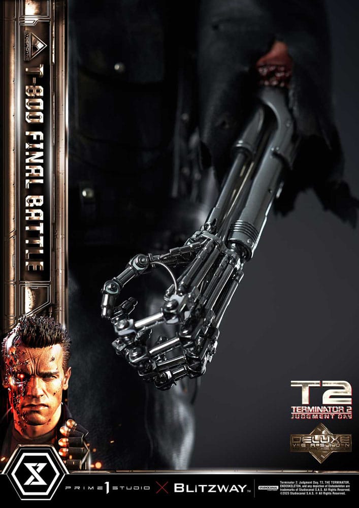 Terminator 2 statuette Museum Masterline Series 1/3 T-800 Final Battle Deluxe Bonus Version 75 cm
