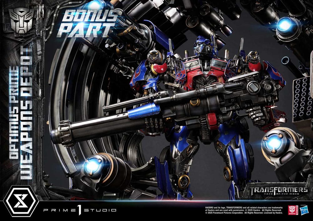 Transformers: Dark of the Moon (Film) Museum Masterline statuette Optimus Prime Weapons Depot Bonus Version 127 cm