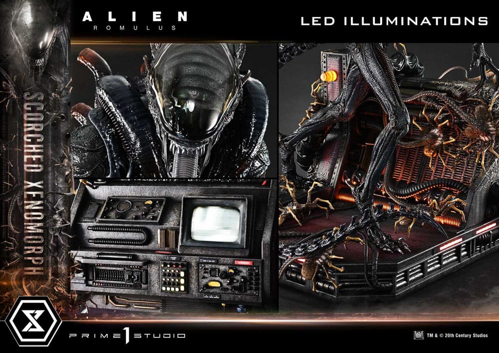 Alien: Romulus statuette Museum Masterline XL 1/3 Scorched Xenomorph 98 cm