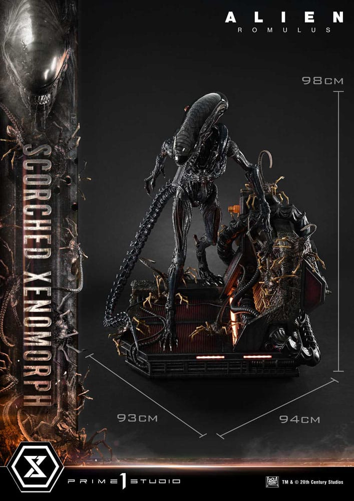 Alien: Romulus statuette Museum Masterline XL 1/3 Scorched Xenomorph 98 cm