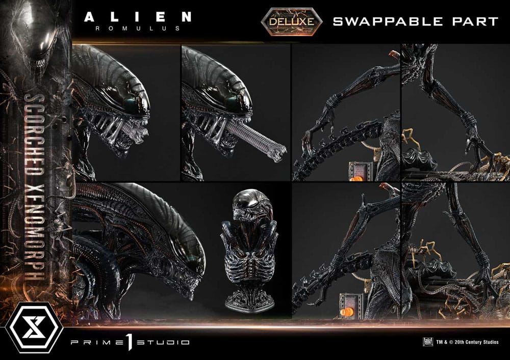 Alien: Romulus statuette Museum Masterline XL 1/3 Scorched Xenomorph Deluxe Version 98 cm