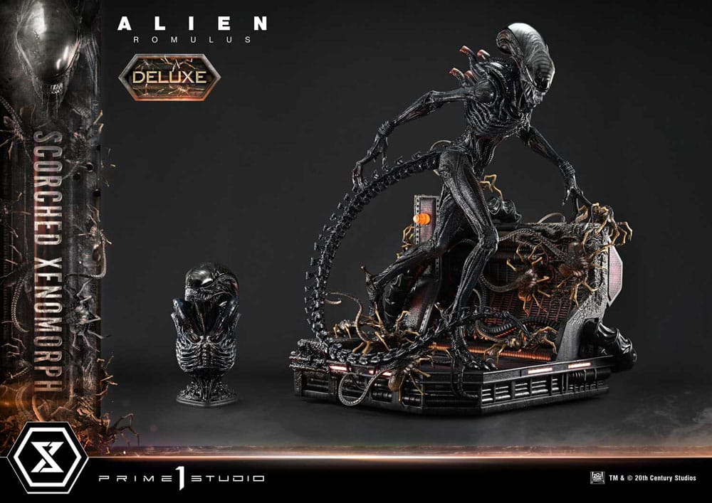 Alien: Romulus statuette Museum Masterline XL 1/3 Scorched Xenomorph Deluxe Version 98 cm