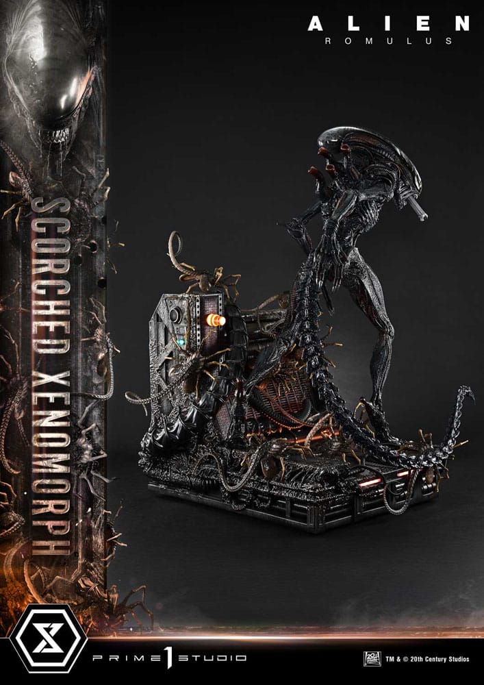 Alien: Romulus statuette Museum Masterline XL 1/3 Scorched Xenomorph Deluxe Version 98 cm