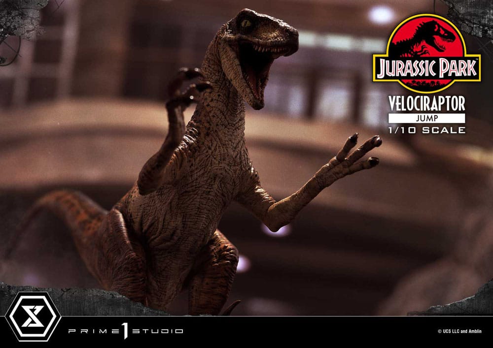 Jurassic Park statuette Prime Collectibles 1/10 Velociraptor Jump 21 cm