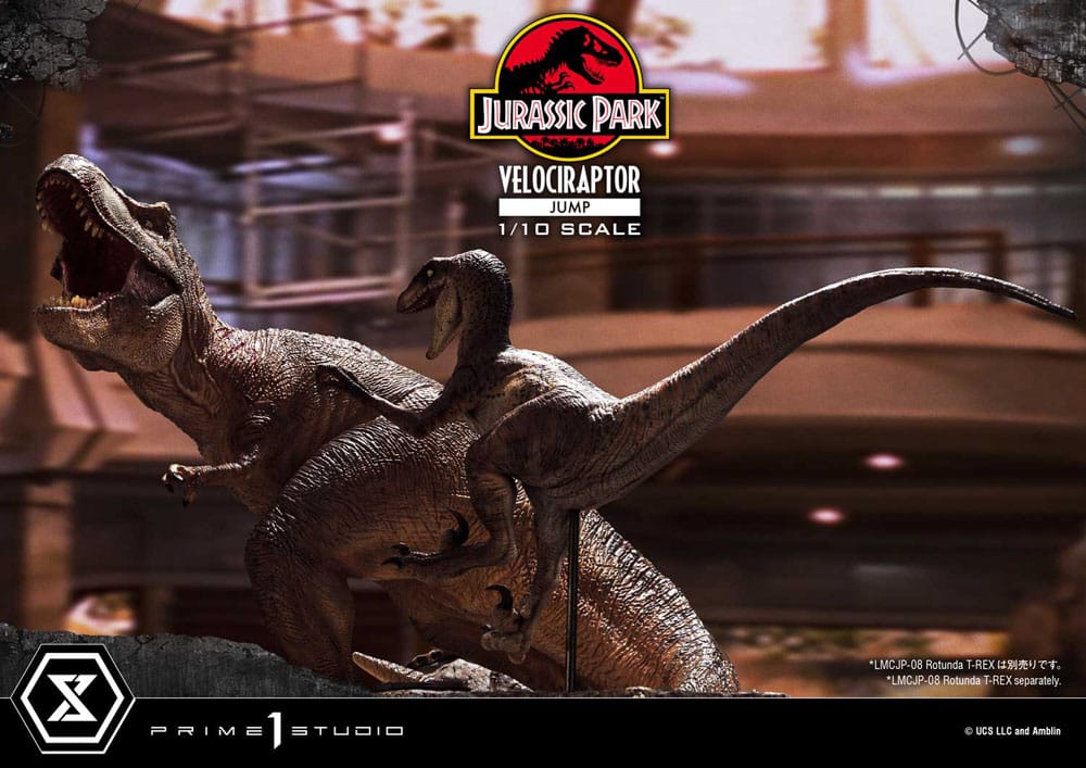 Jurassic Park statuette Prime Collectibles 1/10 Velociraptor Jump 21 cm