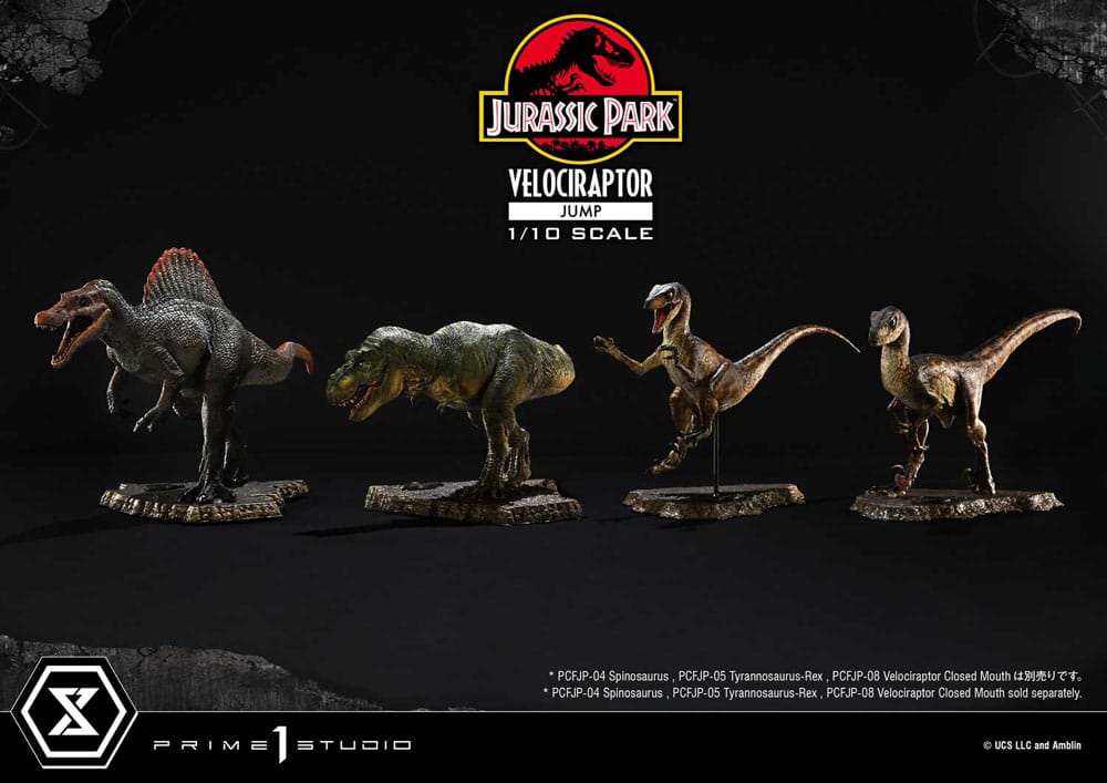 Jurassic Park statuette Prime Collectibles 1/10 Velociraptor Jump 21 cm