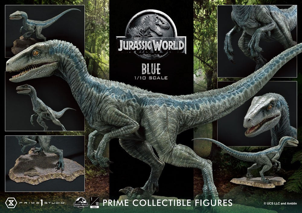 Jurassic World: Fallen Kingdom statuette Prime Collectibles 1/10 Blue (Open Mouth Version) 17 cm