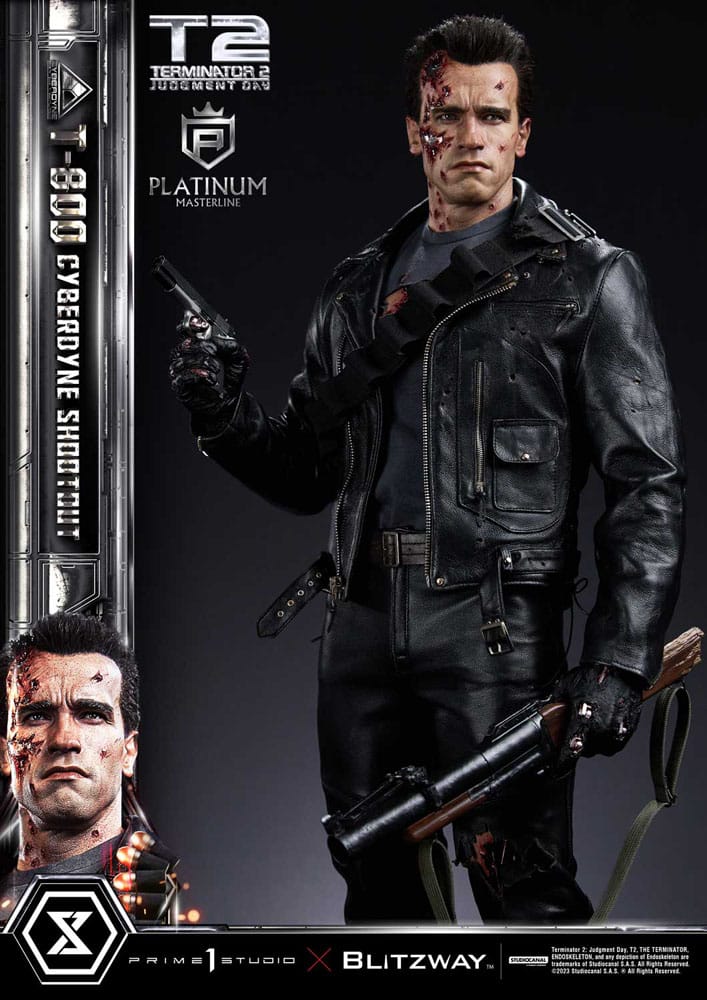 Terminator 2 statuette Platimum Masterline Series 1/3 T-800 Cyberdyne Shootout 74 cm