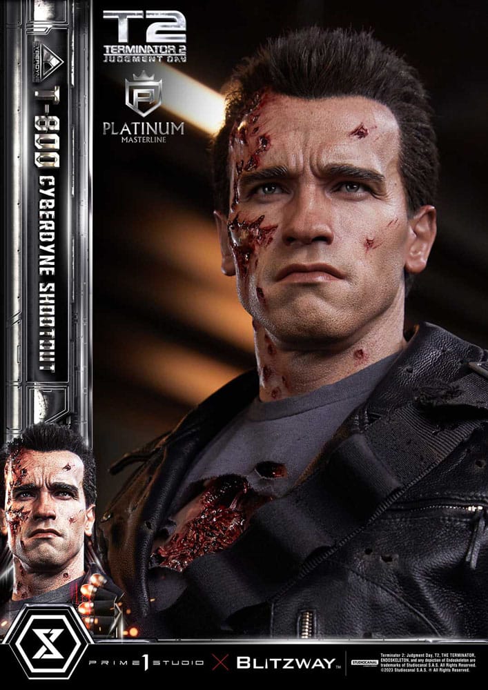 Terminator 2 statuette Platimum Masterline Series 1/3 T-800 Cyberdyne Shootout 74 cm