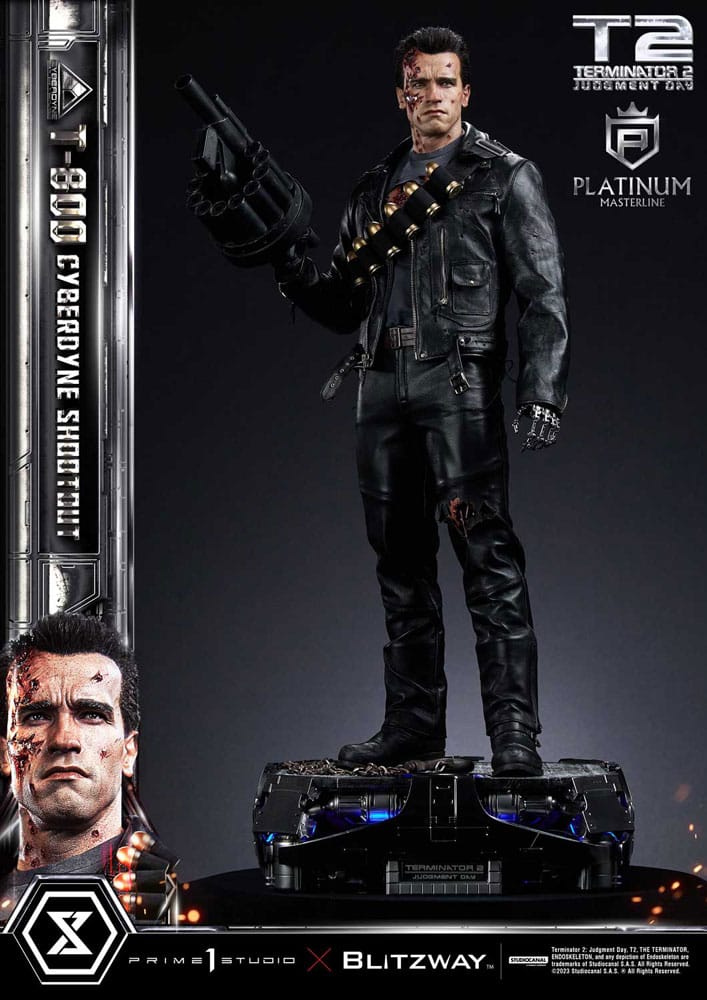 Terminator 2 statuette Platimum Masterline Series 1/3 T-800 Cyberdyne Shootout 74 cm