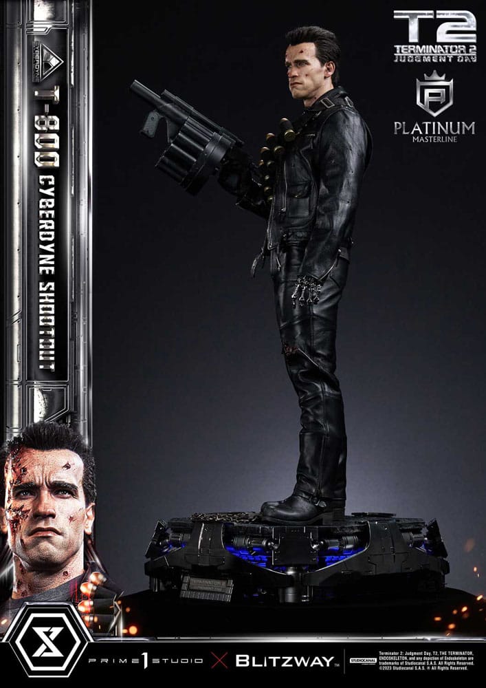 Terminator 2 statuette Platimum Masterline Series 1/3 T-800 Cyberdyne Shootout 74 cm