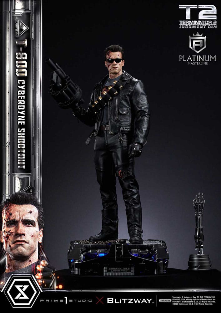 Terminator 2 statuette Platimum Masterline Series 1/3 T-800 Cyberdyne Shootout 74 cm