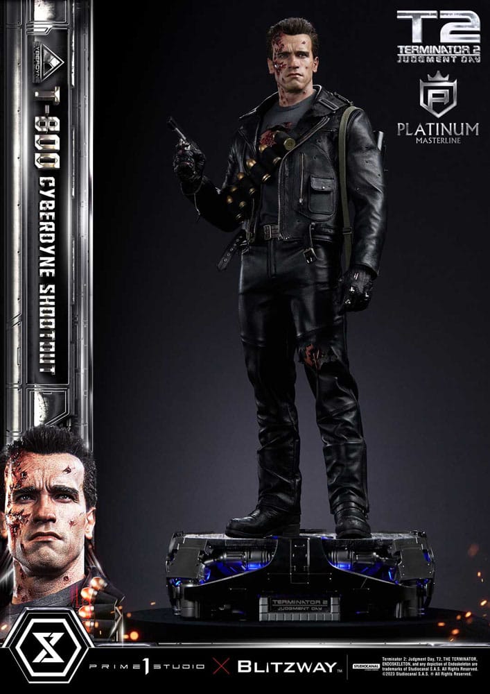 Terminator 2 statuette Platimum Masterline Series 1/3 T-800 Cyberdyne Shootout 74 cm
