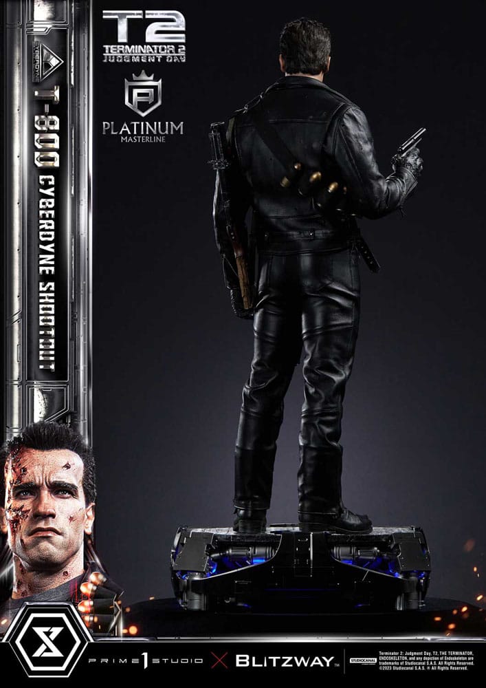 Terminator 2 statuette Platimum Masterline Series 1/3 T-800 Cyberdyne Shootout 74 cm