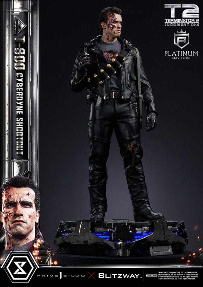 Terminator 2 statuette Platimum Masterline Series 1/3 T-800 Cyberdyne Shootout 74 cm