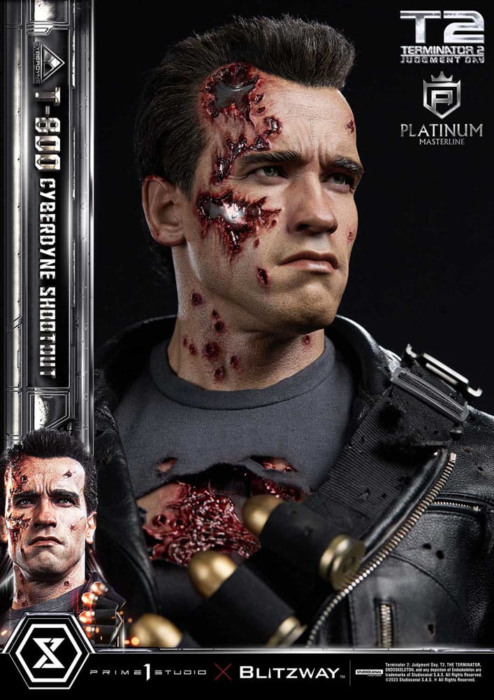 Terminator 2 statuette Platimum Masterline Series 1/3 T-800 Cyberdyne Shootout 74 cm