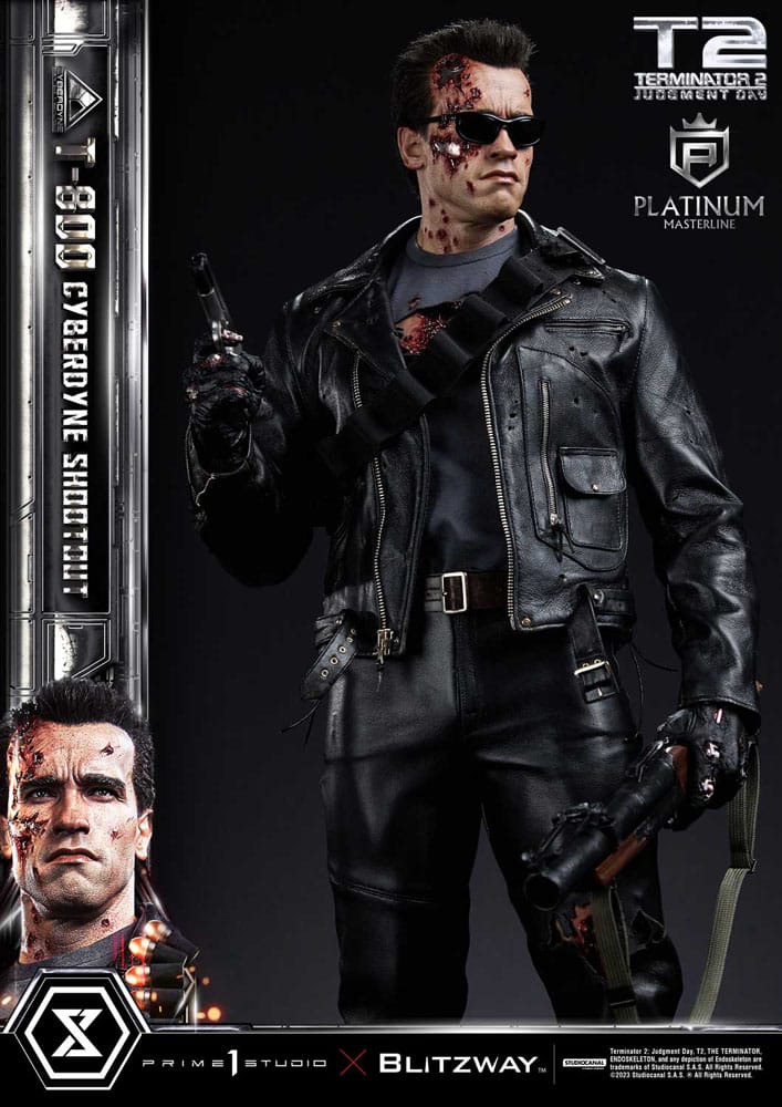 Terminator 2 statuette Platimum Masterline Series 1/3 T-800 Cyberdyne Shootout 74 cm