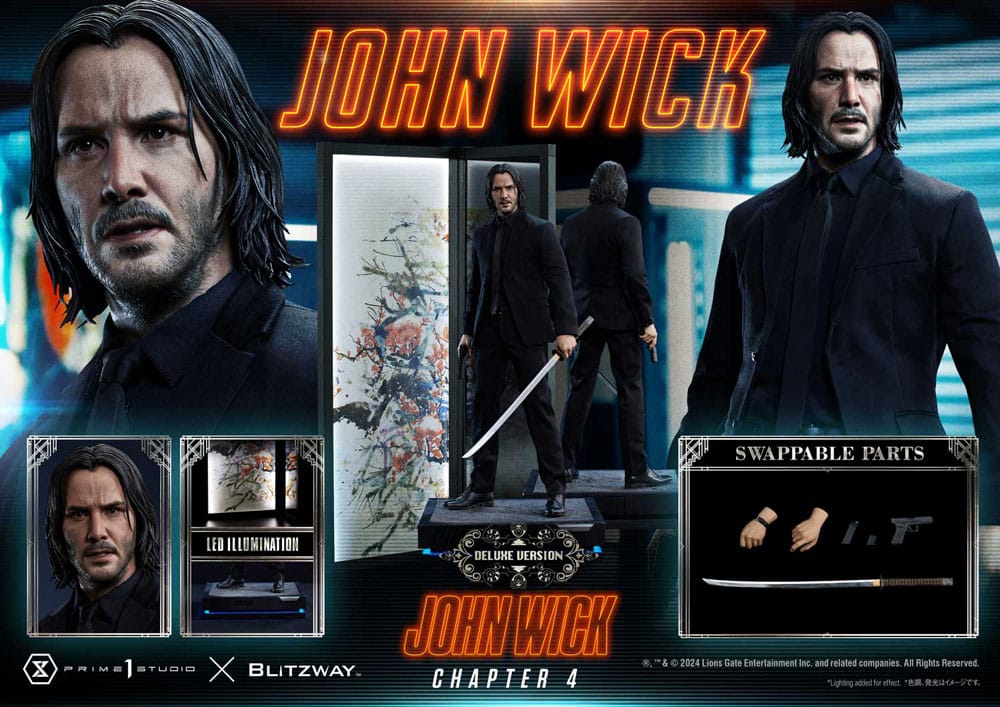 John Wick Chapter 4 statuette Ultimate Premium Masterline Series 1/4 John Wick Deluxe Version 54 cm
