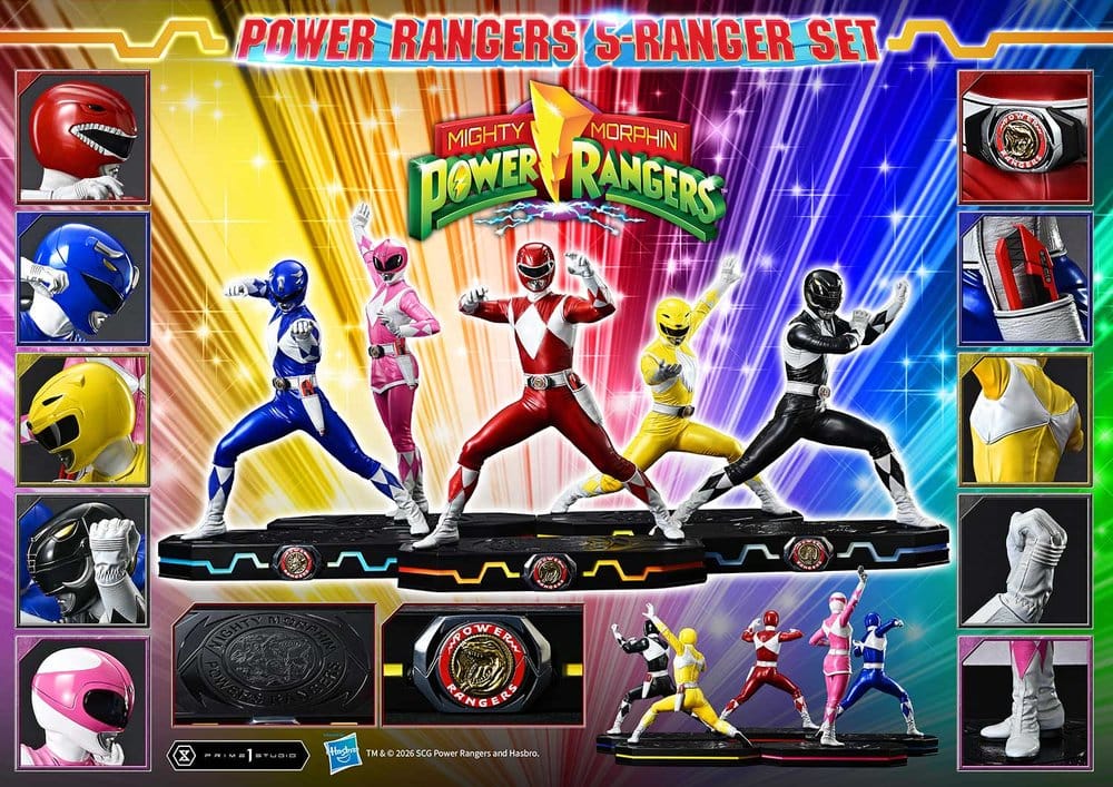 Mighty Morphin Power Rangers Premium Masterline Set de 5 statuettes 1/4 57 cm