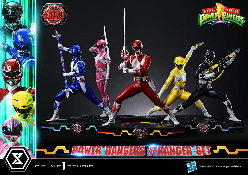 Mighty Morphin Power Rangers Premium Masterline Set de 5 statuettes 1/4 Deluxe Version 62 cm