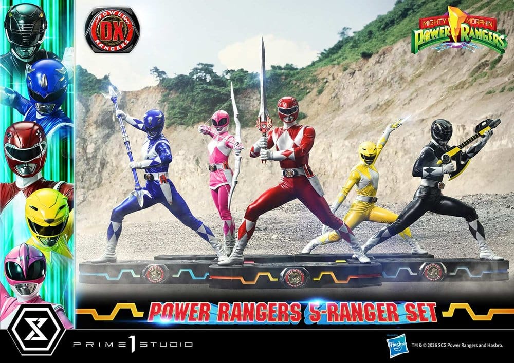 Mighty Morphin Power Rangers Premium Masterline Set de 5 statuettes 1/4 Deluxe Version 62 cm