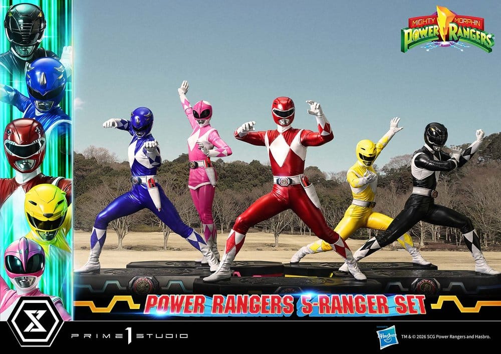 Mighty Morphin Power Rangers Premium Masterline Set de 5 statuettes 1/4 Deluxe Version 62 cm
