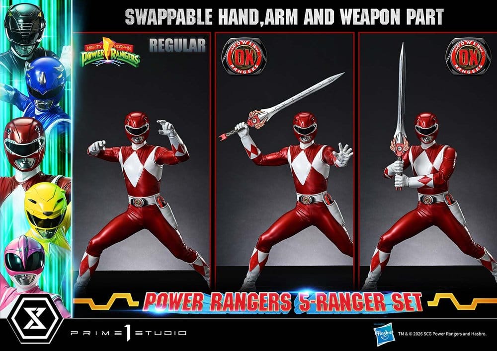 Mighty Morphin Power Rangers Premium Masterline Set de 5 statuettes 1/4 Deluxe Version 62 cm
