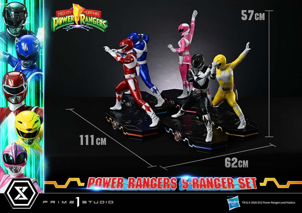 Mighty Morphin Power Rangers Premium Masterline Set de 5 statuettes 1/4 Deluxe Version 62 cm