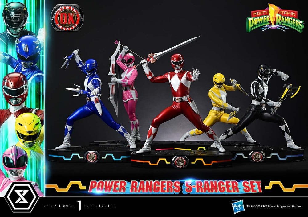 Mighty Morphin Power Rangers Premium Masterline Set de 5 statuettes 1/4 Deluxe Version 62 cm