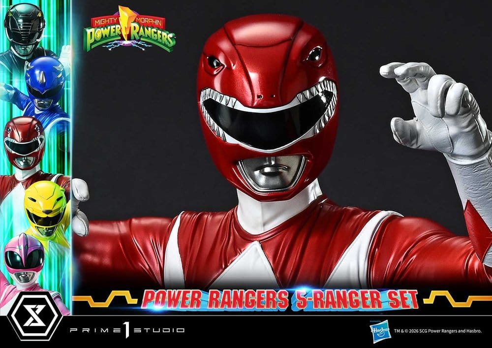 Mighty Morphin Power Rangers Premium Masterline Set de 5 statuettes 1/4 Deluxe Version 62 cm