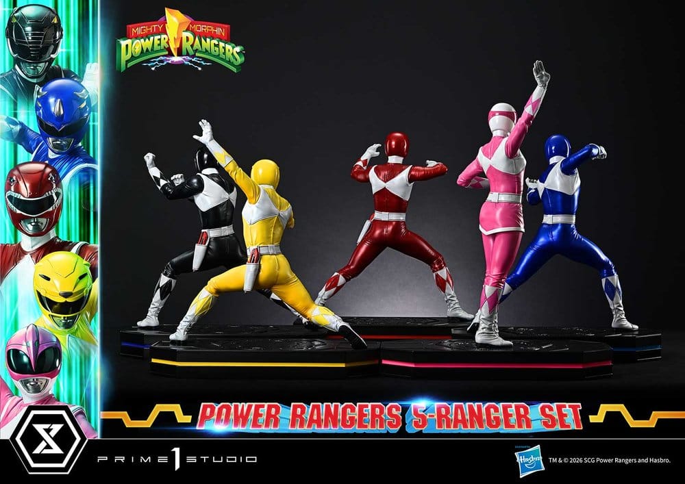 Mighty Morphin Power Rangers Premium Masterline Set de 5 statuettes 1/4 Deluxe Version 62 cm