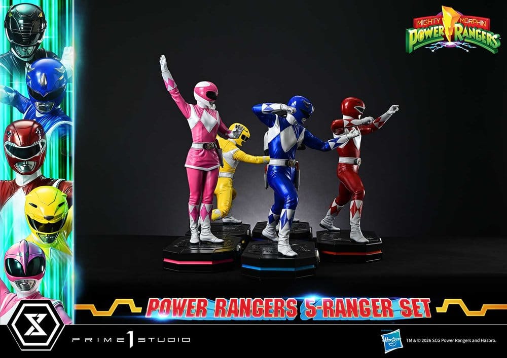 Mighty Morphin Power Rangers Premium Masterline Set de 5 statuettes 1/4 Deluxe Version 62 cm