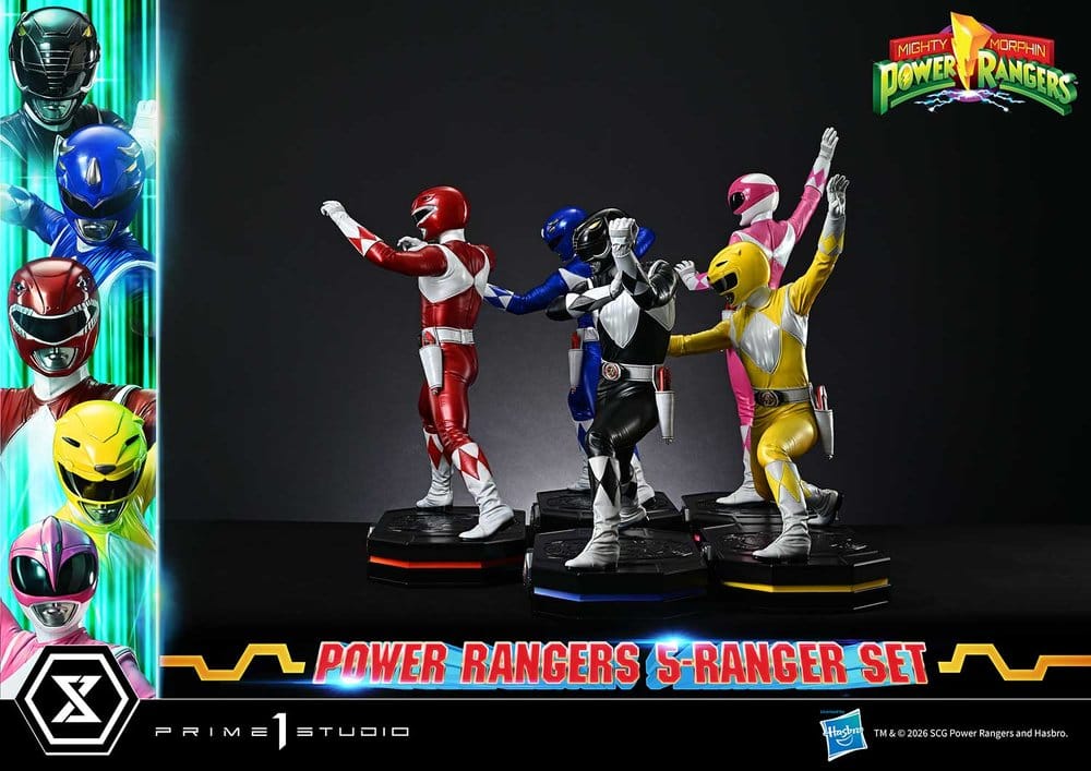 Mighty Morphin Power Rangers Premium Masterline Set de 5 statuettes 1/4 Deluxe Version 62 cm