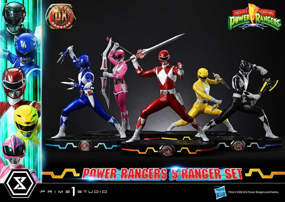 Mighty Morphin Power Rangers Premium Masterline Set de 5 statuettes 1/4 Deluxe Bonus Version 62 cm