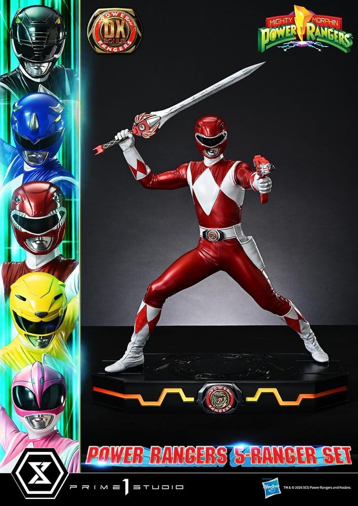 Mighty Morphin Power Rangers Premium Masterline Set de 5 statuettes 1/4 Deluxe Bonus Version 62 cm