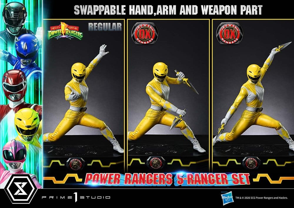 Mighty Morphin Power Rangers Premium Masterline Set de 5 statuettes 1/4 Deluxe Bonus Version 62 cm