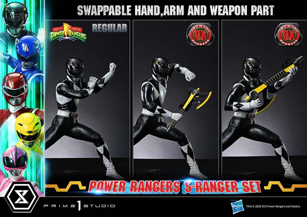 Mighty Morphin Power Rangers Premium Masterline Set de 5 statuettes 1/4 Deluxe Bonus Version 62 cm