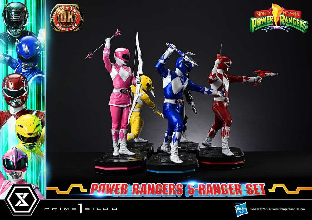 Mighty Morphin Power Rangers Premium Masterline Set de 5 statuettes 1/4 Deluxe Bonus Version 62 cm