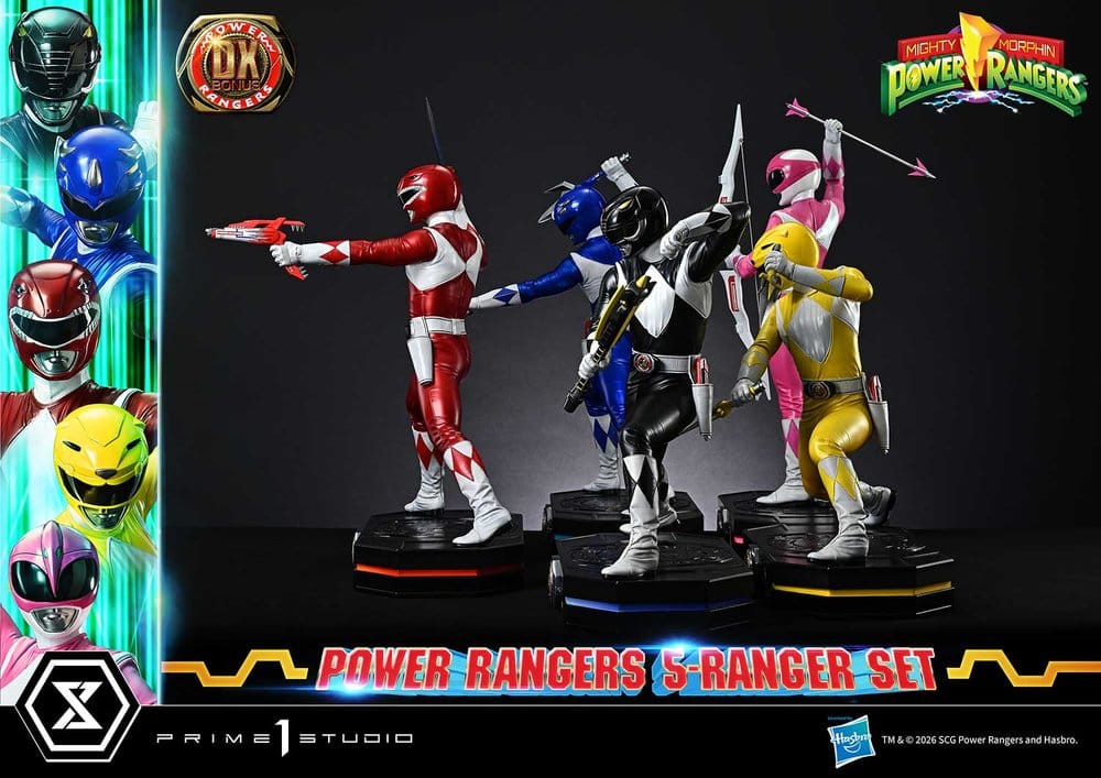 Mighty Morphin Power Rangers Premium Masterline Set de 5 statuettes 1/4 Deluxe Bonus Version 62 cm