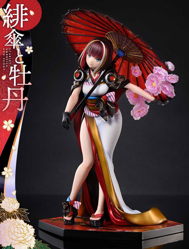 Original Illustration by Fuzichoco statuette PVC 1/7 Prisma Wing Scarlet Umbrella And Peony 28 cm