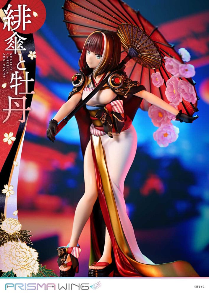 Original Illustration by Fuzichoco statuette PVC 1/7 Prisma Wing Scarlet Umbrella And Peony 28 cm