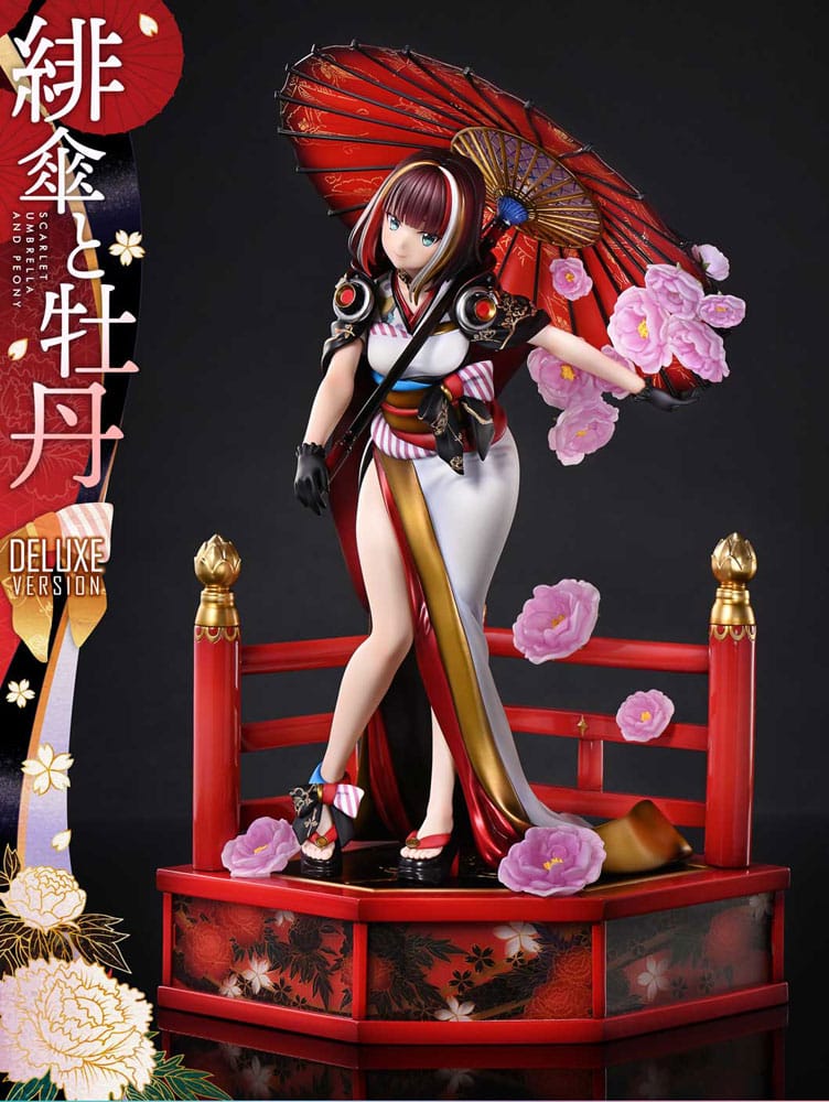 Original Illustration by Fuzichoco statuette PVC 1/7 Prisma Wing Scarlet Umbrella And Peony Deluxe Version 32 cm