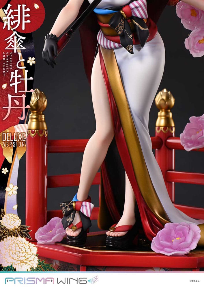 Original Illustration by Fuzichoco statuette PVC 1/7 Prisma Wing Scarlet Umbrella And Peony Deluxe Version 32 cm