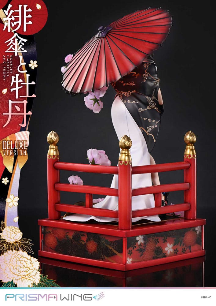 Original Illustration by Fuzichoco statuette PVC 1/7 Prisma Wing Scarlet Umbrella And Peony Deluxe Version 32 cm