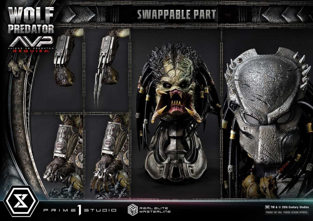 Alien vs. Predator statuette Real Elite Masterline Series 1/3 Requiem Wolf Predator 95 cm