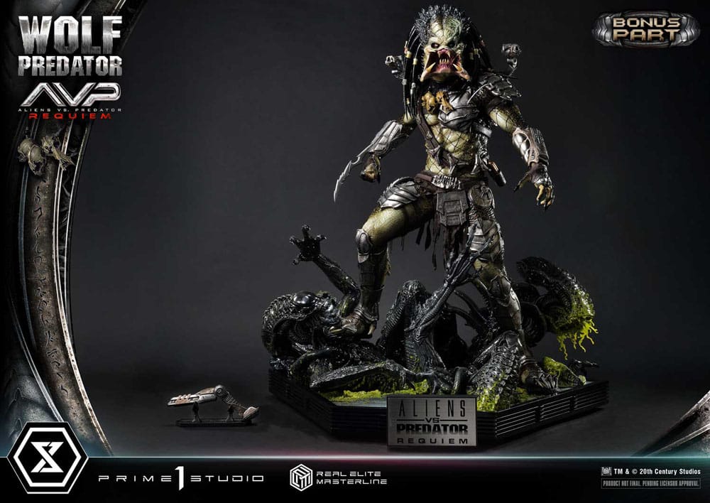 Alien vs. Predator statuette Real Elite Masterline Series 1/3 Requiem Wolf Predator Deluxe Bonus Ver. 95 cm