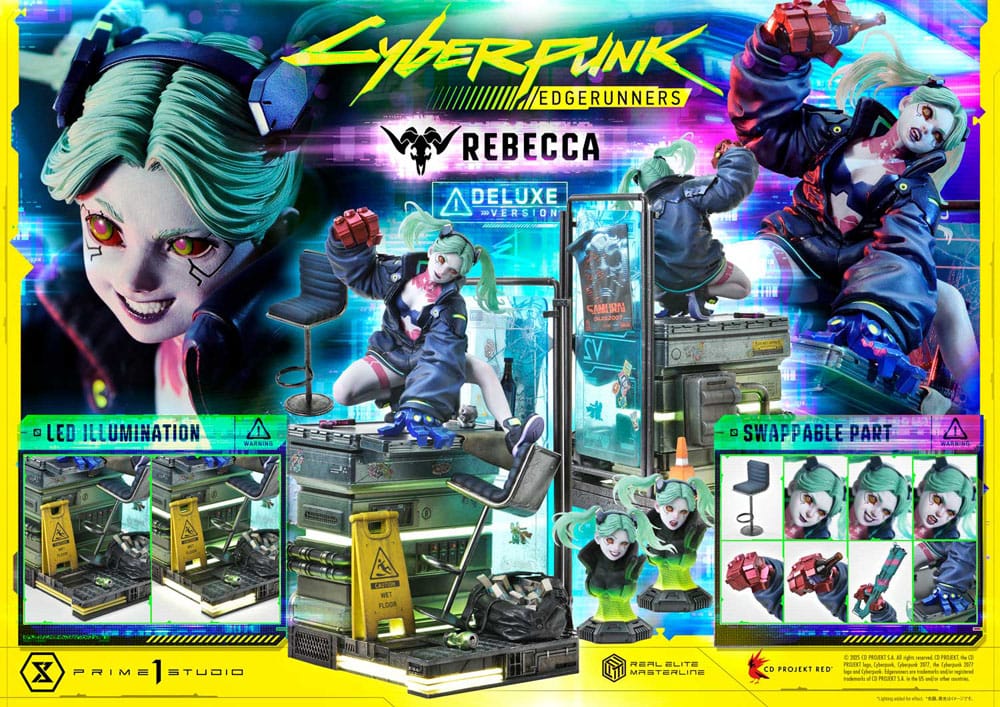 Cyberpunk: Edgerunners statuette Real Elite Masterline Series 1/4 Rebecca Deluxe Version 54 cm
