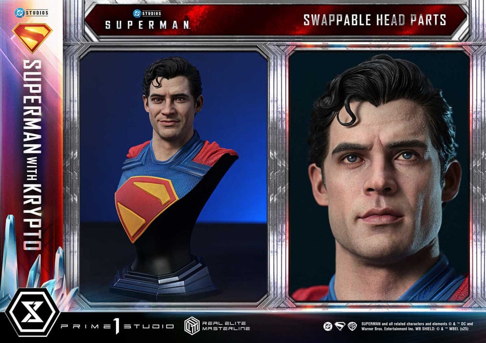 Superman (2025) statuette Real Elite Masterline Series 1/3 Superman with Krypto 95 cm