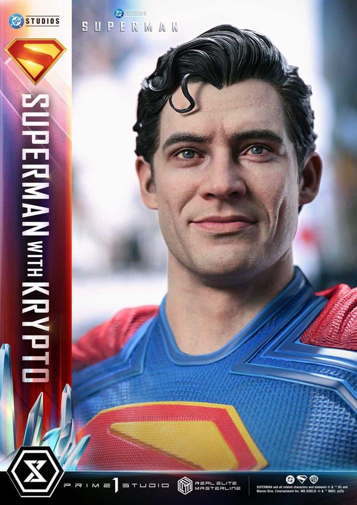 Superman (2025) statuette Real Elite Masterline Series 1/3 Superman with Krypto 95 cm