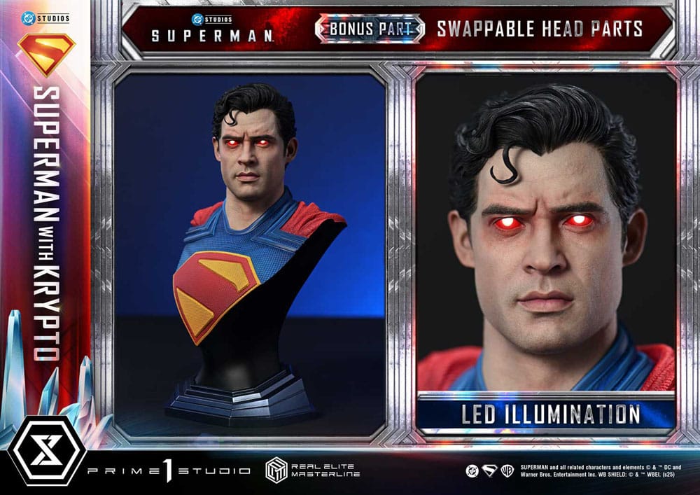 Superman (2025) statuette Real Elite Masterline Series 1/3 Superman with Krypto Bonus Version 95 cm